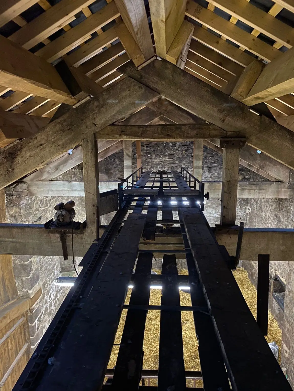 Restored barn interior