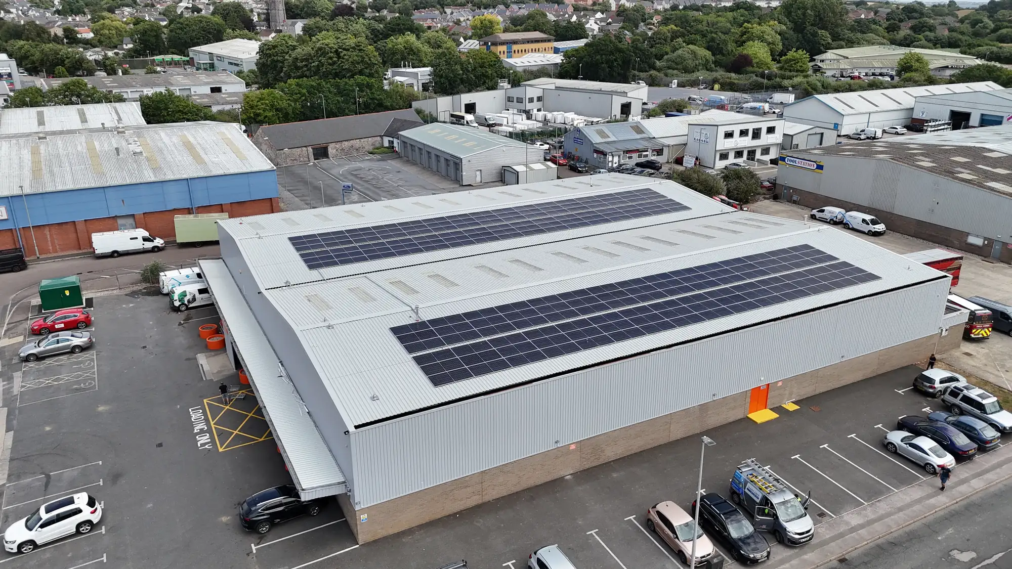 Solar on an industrial unit roof